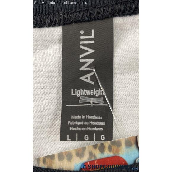 NWT | Anvil Lightweight White Ringer Tee w/ Heart | Women's L - Picture 4 of 5